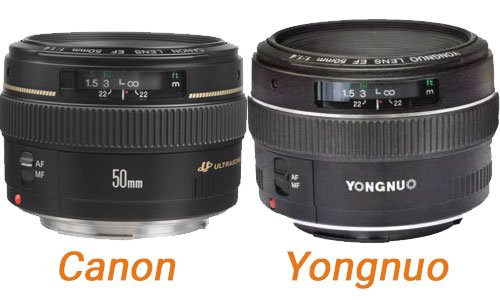 Comparison 50mm 1.4 Yongnuo / Canon