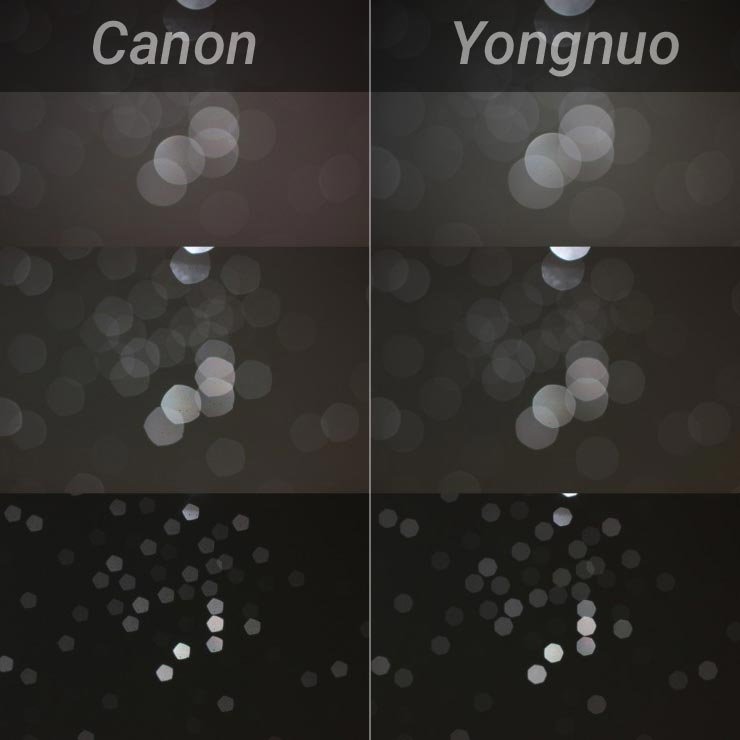 Bokeh comparison YN50mm f/1.8 vs Canon 50mm f/1.8 II