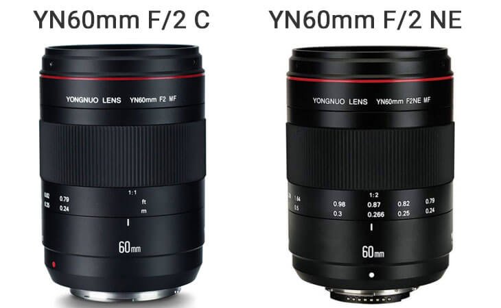 comparison Yongnuo YN60mm f/2 Nikon vs Canon